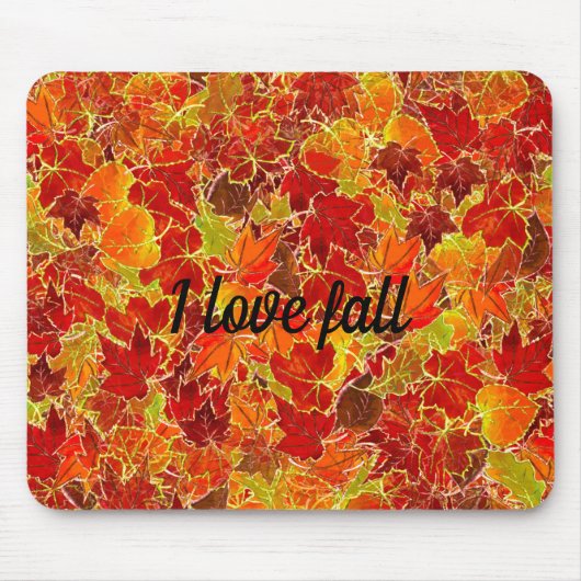Tapis De Souris Glitterie Feuilles automne/automne (Devant)