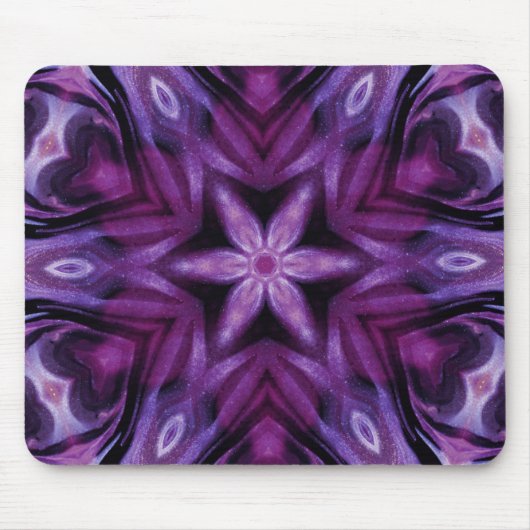 Tapis De Souris Glitterie Purple Kaleidoscope Coeurs Gradient (Devant)