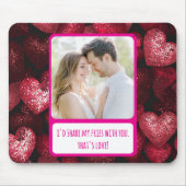 Tapis De Souris Glittery Love Partager mes frites (Devant)