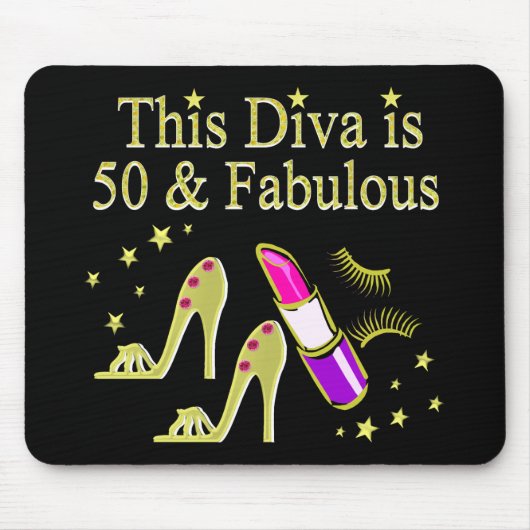 TAPIS DE SOURIS GLITZY GOLD 50E ANNIVERSAIRE DIVA DESIGN (Devant)