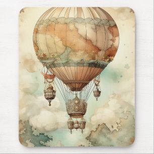 Tapis De Souris Globe ballon monde fantaisiste Antique sarcelle