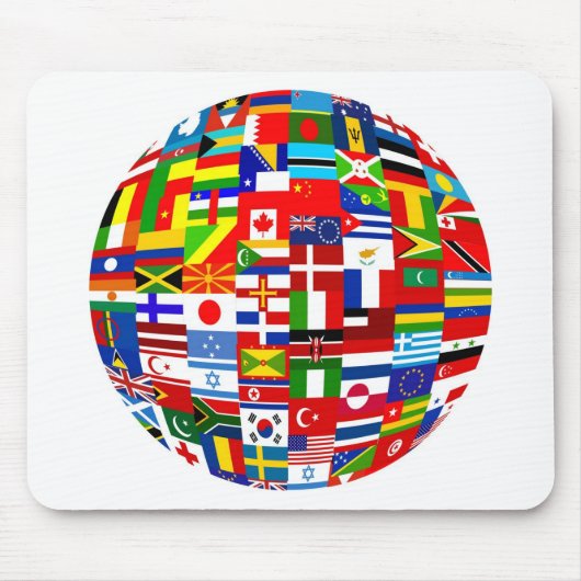 Tapis De Souris Globe de drapeau (Devant)