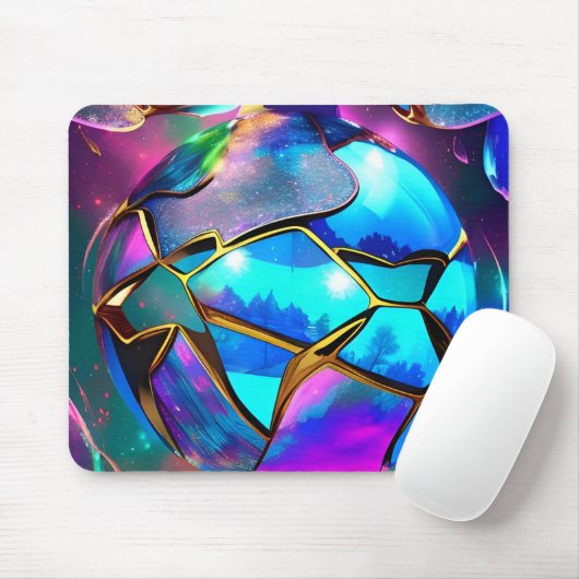 Tapis De Souris Globe de l'Iridescente spatiale (Avec souris)