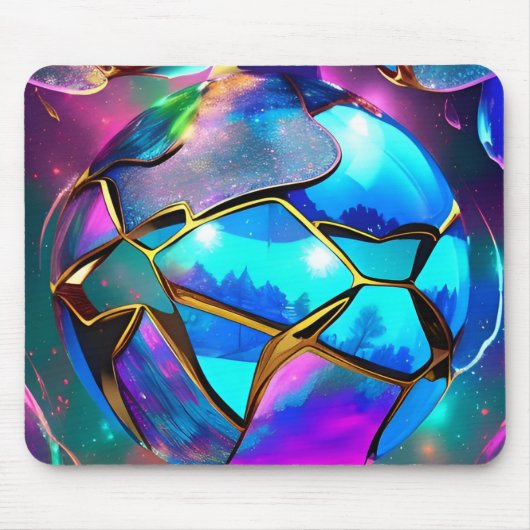 Tapis De Souris Globe de l'Iridescente spatiale (Devant)