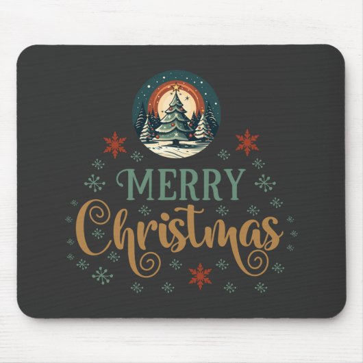 Tapis De Souris Globe de Noël des neiges (Devant)