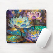 Tapis De Souris Glowing Lotus Flowers Trio (Avec souris)