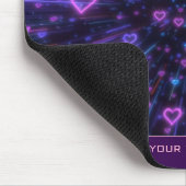 Tapis De Souris Glowing Neon Heart Galaxy Cosmic Love Burst (Coin)