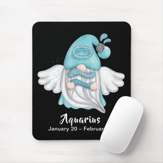 Tapis De Souris Gnome Aquarius Astrologie Signe Angel Souris Pad (Avec souris)