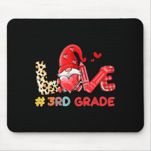 Tapis De Souris Gnome d'amour Enseignant de 3e année Léopard, thé