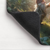 Tapis De Souris Gnome De Forêt Avec Ancienne Horloge (Coin)