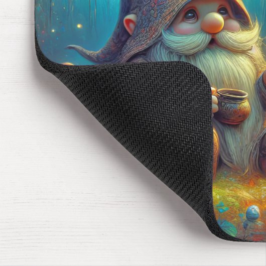 Tapis De Souris Gnome de forêt sous un champignon (Coin)