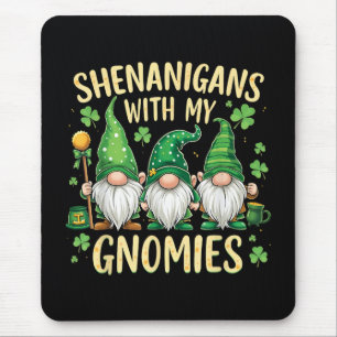 Tapis De Souris Gnome de la Fête de la Saint-Patrick Chanceux Trèf