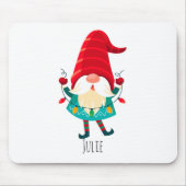 Tapis De Souris Gnome de Noël avec lumières de Noël (Devant)