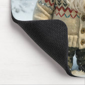 Tapis De Souris Gnome De Noël Dans Les Pneus De Neige Avec Sucre d (Coin)