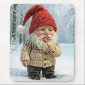 Tapis De Souris Gnome De Noël Dans Les Pneus De Neige Avec Sucre d (Devant)
