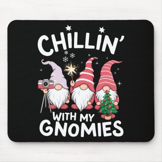 Tapis De Souris Gnome Family Christmas Chillin With My Gnomies (Devant)