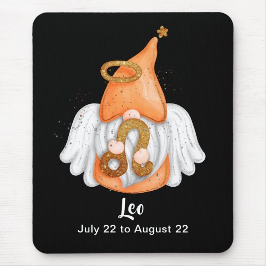 Tapis De Souris Gnome Leo Astrologie Signal Angel Mouse Pad (Devant)