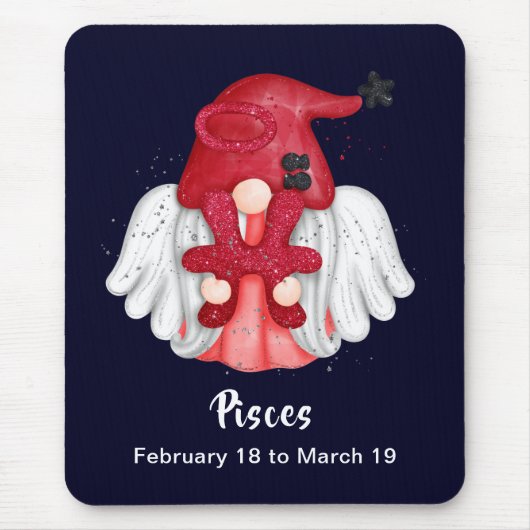 Tapis De Souris Gnome Pisces Astrologie Signal Angel Pad souris (Devant)