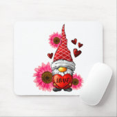 Tapis De Souris Gnome Valentines Day Cute Gnome Heart Leopard Sunf (Avec souris)