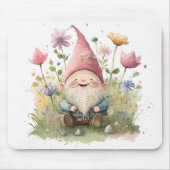 Tapis De Souris Gnome Whimsical Dans Le Jardin (Devant)