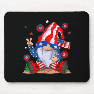 Tapis De Souris Gnomes 4 juillet Gnome patriotique drôle américain