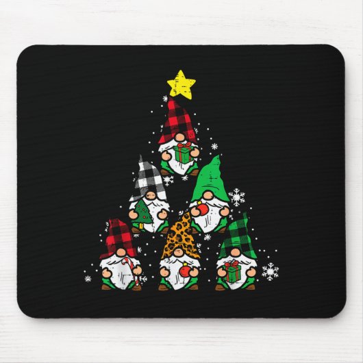 Tapis De Souris Gnomes Christmas Tree Funny Xmas Holidays Men Wome (Devant)
