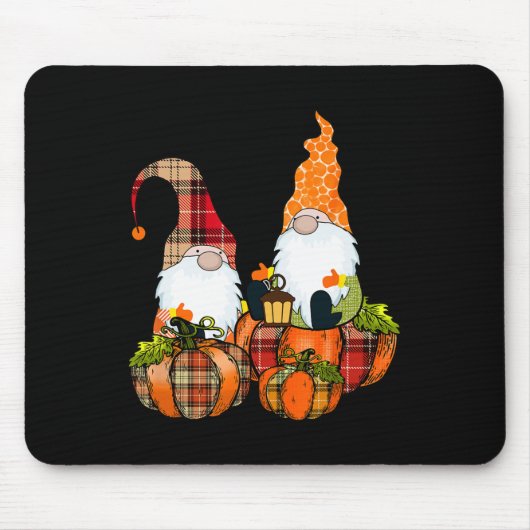 Tapis De Souris Gnomes citrouilles Automne Mignons Halloween Thank (Devant)