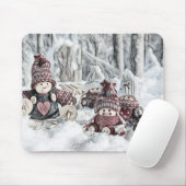 Tapis De Souris Gnomes dans un paysage hivernal Souris (Avec souris)