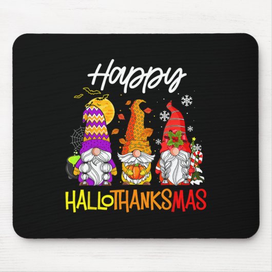 Tapis De Souris Gnomes Hallothanksmas Halloween Thanksgiving Chris (Devant)
