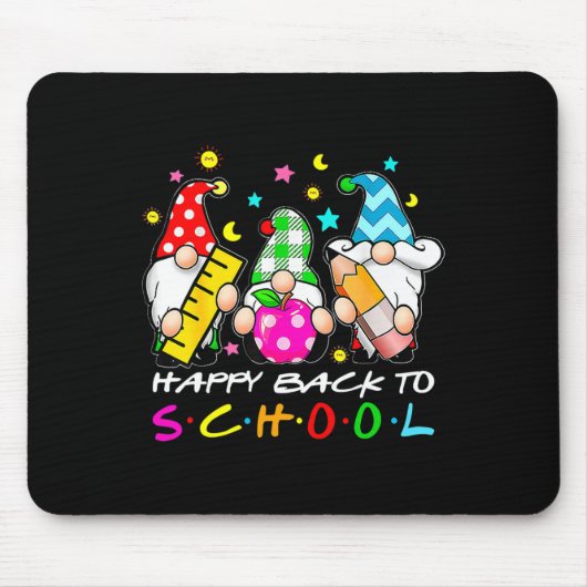 Tapis De Souris Gnomes mignons Heureux Retour À L'École Enseignant (Devant)