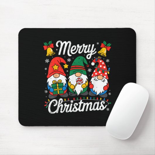 Tapis De Souris Gnomes Xmas drôle Joyeux Noël Gnomes Hommes Femmes (Avec souris)