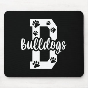 Tapis De Souris Go Bulldogs Pawprint School Mascot Spirit Football