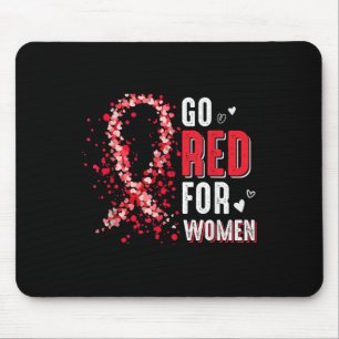 Tapis De Souris Go Red For Women Ribbon Heart Disease Awareness Mo