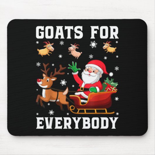 Tapis De Souris Goats For Everybody Santa Sleigh Funny Christmas G (Devant)