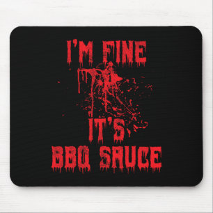 Tapis De Souris Gobelet de sang - Je suis Bbq Sauce Funny Hallowee