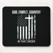 Tapis De Souris God Family Country In That Order Patriotic Christi (Devant)