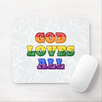 Tapis De Souris "God Loves All" Gay/LGBTQIA+/Queer Christian Pride