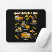 Tapis De Souris God Says I Am Christian Bible Verses Boys Construc (Avec souris)
