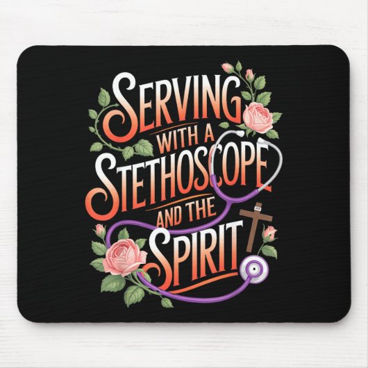 Tapis De Souris God's Work In Scrubs Jesus Faith God Cna Christian (Devant)