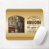 Tapis De Souris Gold 65th Birthday Meilleur cadre photo personnali (Avec souris)