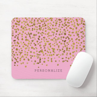 Tapis De Souris Gold and Pink Glam Confetti