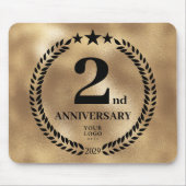 Tapis De Souris Gold Business 2e anniversaire Mousepad (Devant)