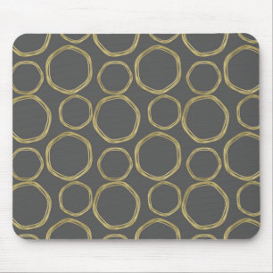 Tapis De Souris Gold Circles & Grey Moderne tendance