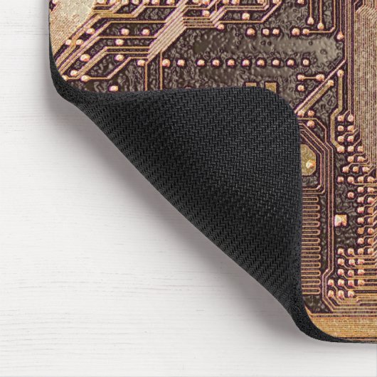 Tapis De Souris Gold Cyber Circuit Board Tech Art Electronique (Coin)
