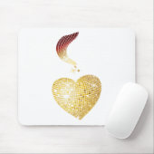 Tapis De Souris Gold Disco Ball Heart (Avec souris)