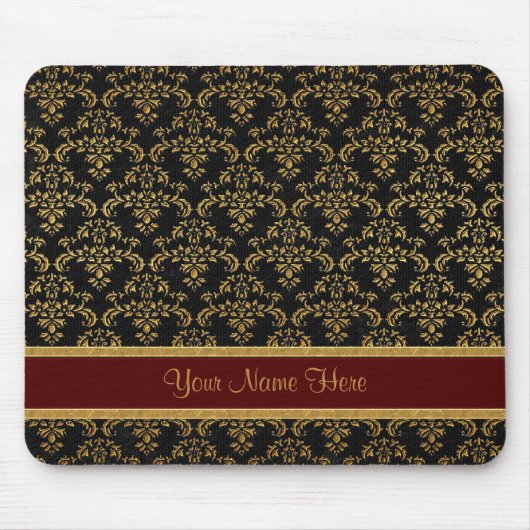 Tapis De Souris Gold et Black Damask (Devant)