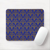 Tapis De Souris Gold et Blue Damask (Avec souris)