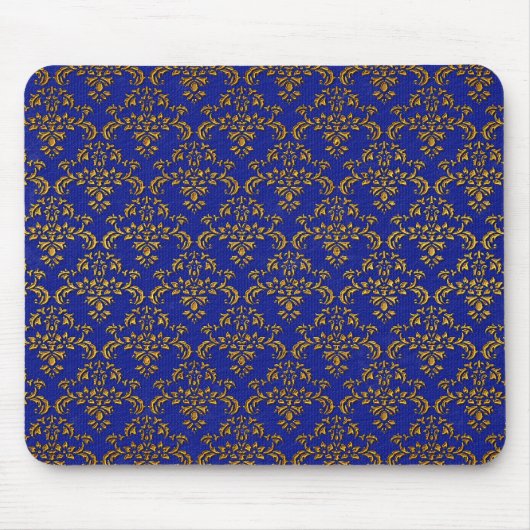 Tapis De Souris Gold et Blue Damask (Devant)