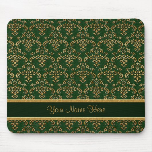 Tapis De Souris Gold et Green Damask (Devant)