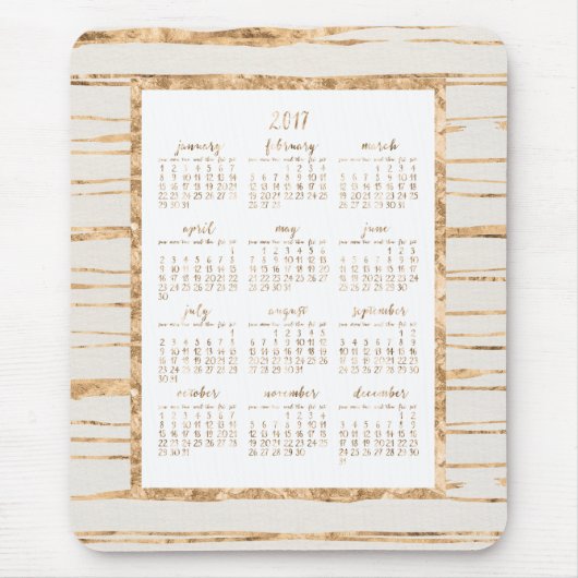Tapis De Souris Gold Foil Calendrier annuel 2017 Mouse Pads (Devant)